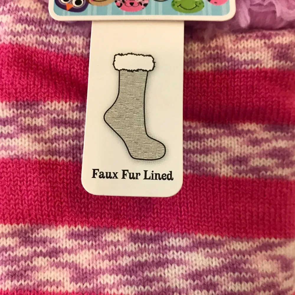 Slipper Socks Slippers Fuzzy Faux Fur KOOKIE KRITTERS Socks